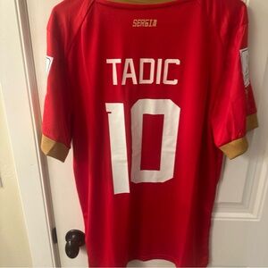 Dusan Tadic Serbia Soccer Team New Men's World Cup 2022 Red Soccer Jersey - L